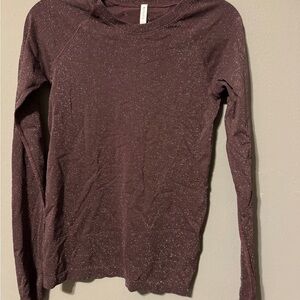 Athleta Sparkling Maroon Long Sleeve Top